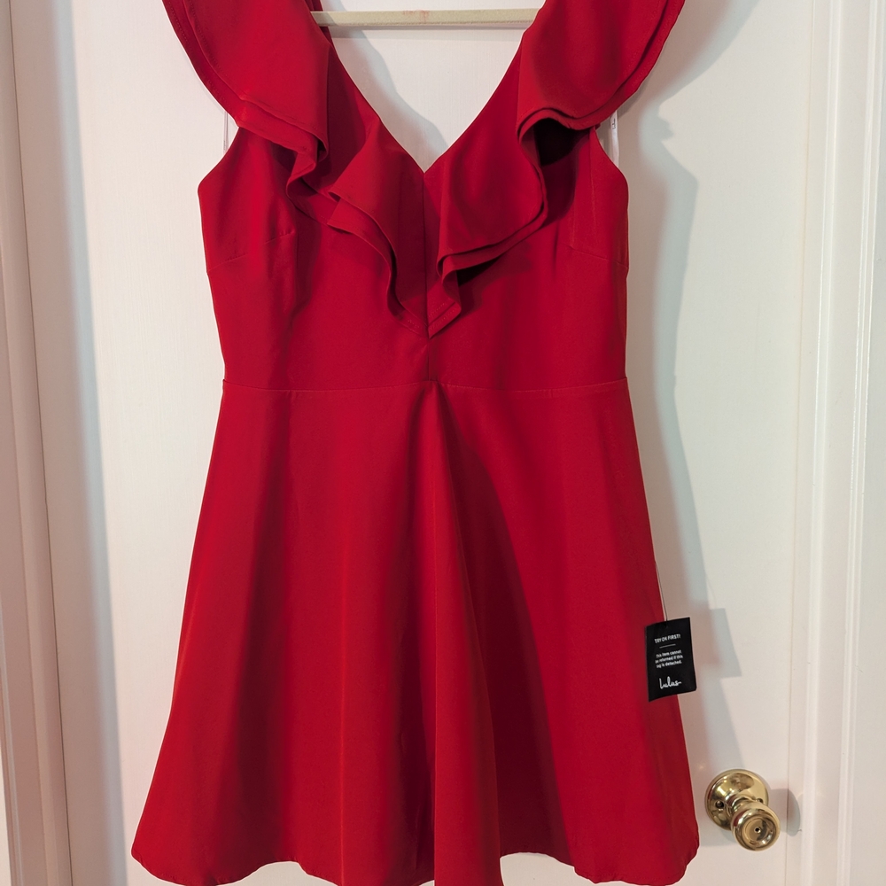 Lulu's Red Ruffled Mini Dress